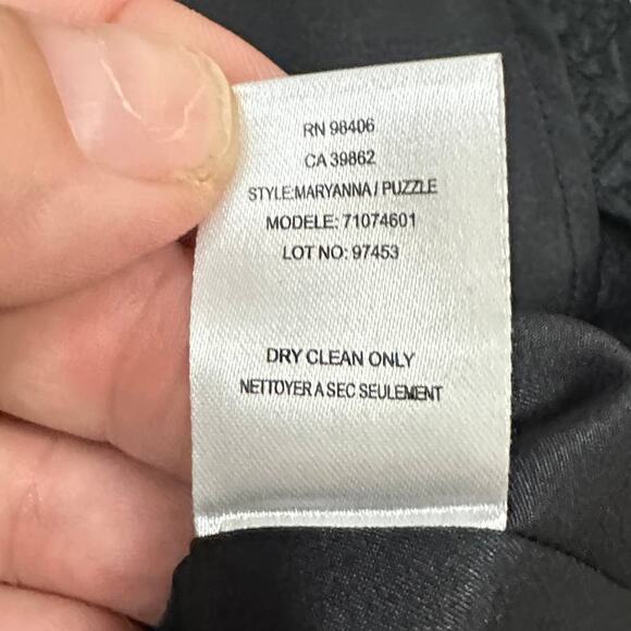 Theory Maryanna Puzzle Jacquard Textured Sheath Mini Little Black Dress 8 M LBD - Picture 9 of 10